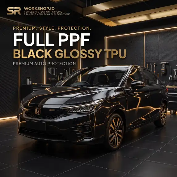 HONDA CITY Pasang Full PPF Black Glossy Perlindungan Cat Maksimal dan Super Wet Look!